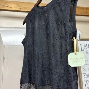 Rygrass Black Lace Sleeveless Top